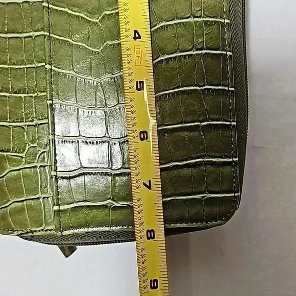 Mundi planner purse organizer green crocodile print w. calculator leather… - Picture 15 of 16